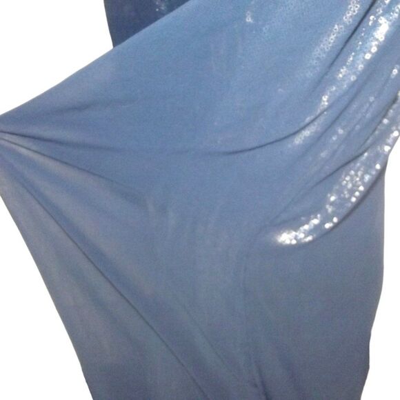 TADASHI SHOJI Gown/Dress, 10, Navy Blue Mesh/Sequins underneath, Cowl neck, SS - Picture 5 of 14